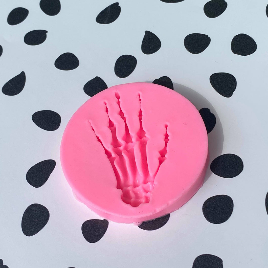 Mini Skeleton Hand Silicone Mould Mold - Chocolate - Wax - Candy - Fondant