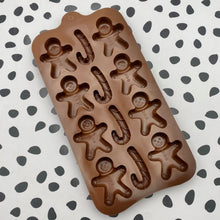 Load image into Gallery viewer, Gingerbread men &amp; Candy Cane Silicone Mould
