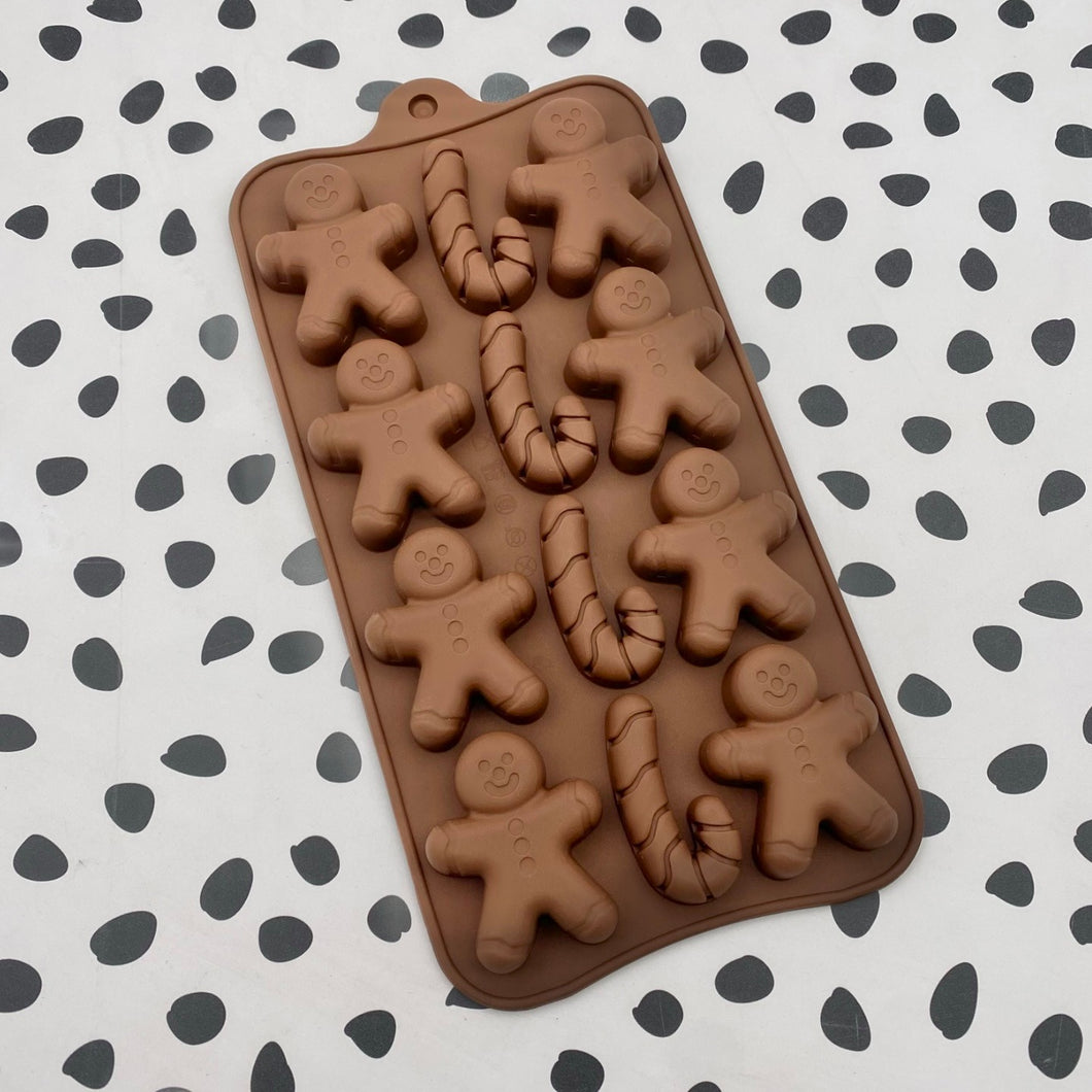 Gingerbread men & Candy Cane Silicone Mould