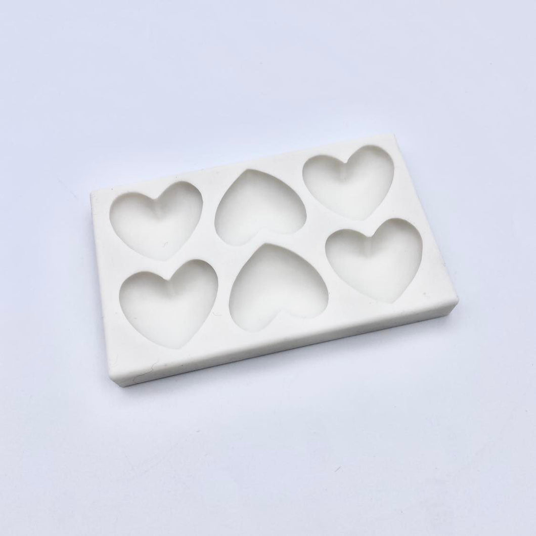 Mini Hearts 6 Cavity Silicone Mould Mold - Chocolate - Wax - Candy - Fondant