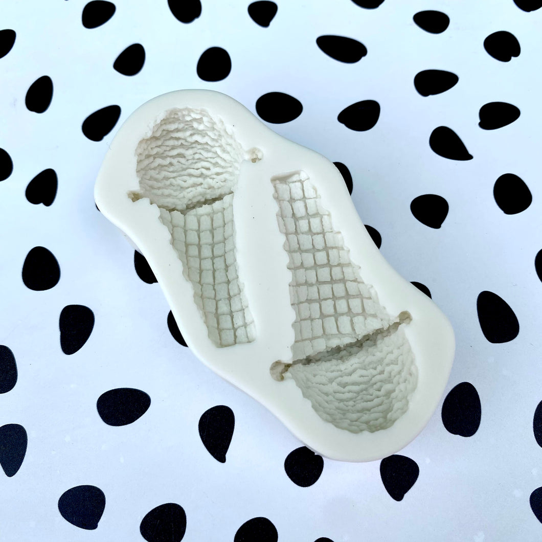 Double IceCream Cone Silicone Mould Mold - Chocolate - Wax - Candy - Fondant