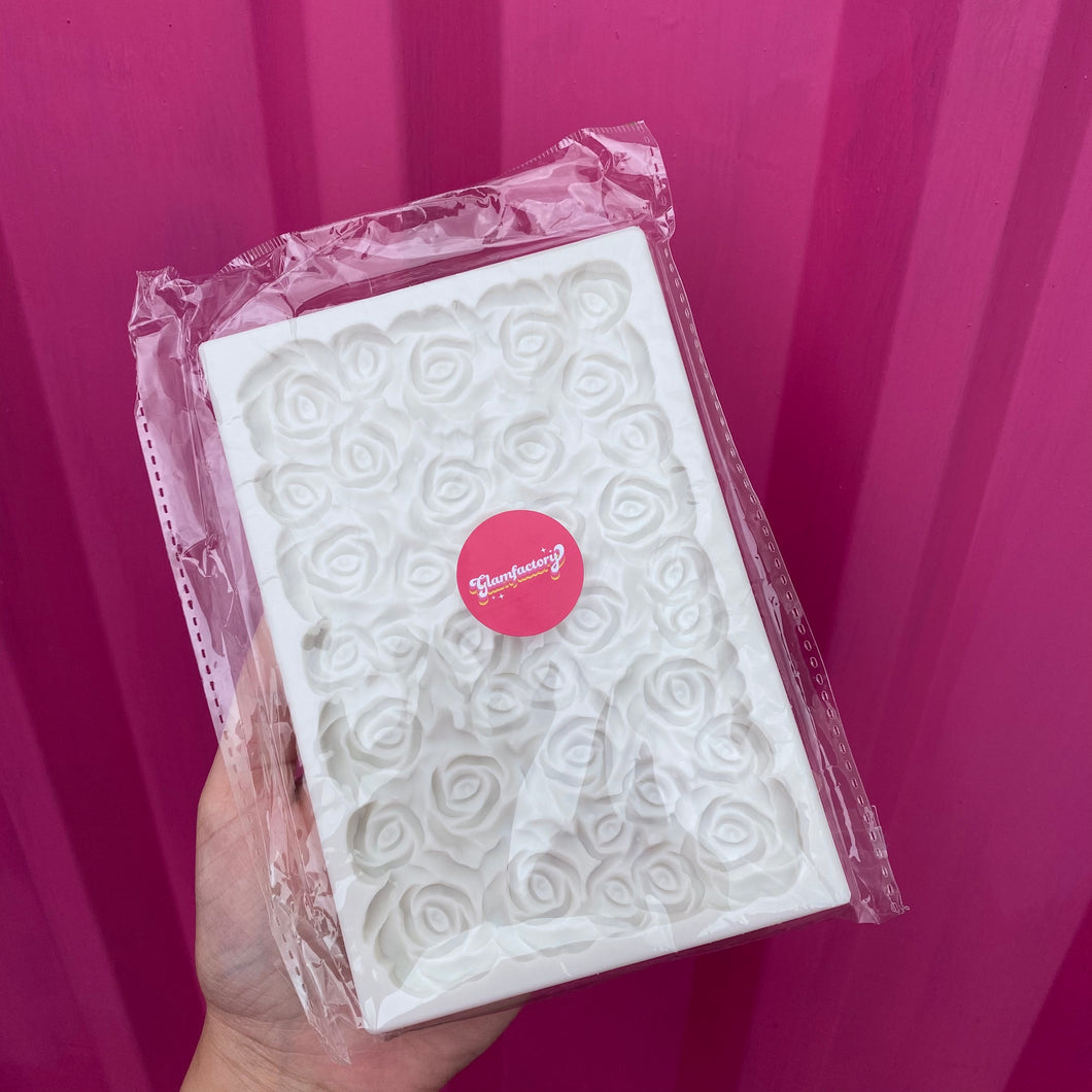Rose Slab Silicone Mould Mold - Chocolate - Wax - Candy - Fondant