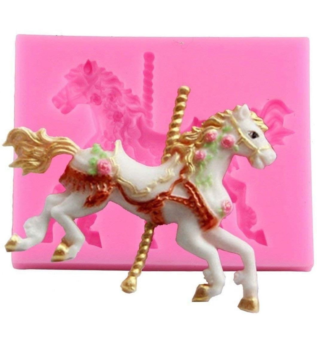 Horse Carousel Silicone Mould Mold - Chocolate - Wax - Candy - Fondant