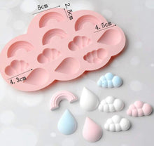 Load image into Gallery viewer, Rainbow &amp; Cloud Silicone Mould Mold - Chocolate - Wax - Candy - Fondant
