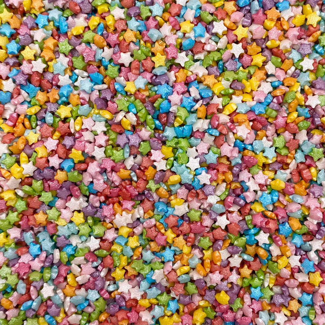 Sprinkles - Mini Rainbow Glimmer Stars- 100g
